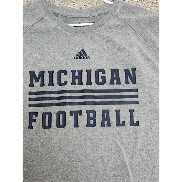 Adidas Climalite University Of Michigan Football Shirt Size XL Gray - Picture 2 of 13